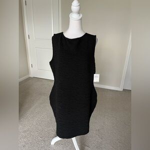 NWT Good American Black Textured Mini Tank Dress Size 4X
